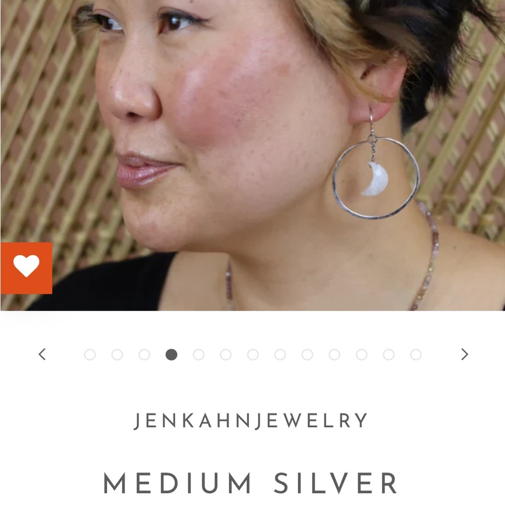 Jennifer Kahn Medium Silver Moon Hoop Earrings: Great condition - Picture 2 of 4
